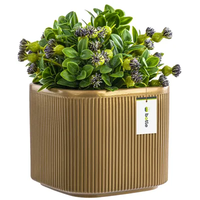Produktbild von Blumentopf Blumenübertopf Gehäuse Farbe Gold 14,5 cm H13,5 cm Glanz Oberfläche Modern Glamour
