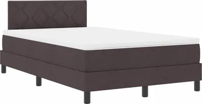 Zdjęcie produktu dla vidaXL Łóżko sprężynowe z materacem ciemnobrązowe 120 x 200 cm tkanina