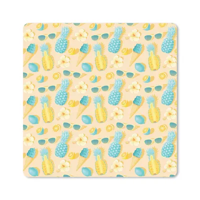 Produktbild von MuchoWow® Mauspad Mousepad Sommer - Muster - Ananas 20x20 cm - Mousepads - Maus Mat - Pad - Mausunterlage - Desk Mat - Bureauartikeln