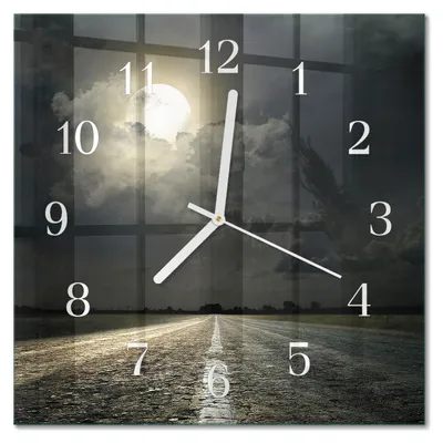 Produktbild von Tulup Glasuhr Wanduhr Küchenuhr Echt-Glas 30x30 cm Modern Dekorativ Geräuschlos Weiße Zeiger - Mondbahn