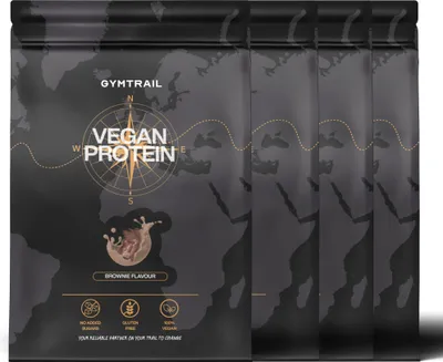 Produktbild von GYMTRAIL® Veganes Eiweißpulver aus Erbsenprotein 2000g | Pflanzliches Proteinpulver mit essenziellen Aminosäuren | Ohne Soja und Süßungsmittel mit Birkenzucker | Chocolate Brownie