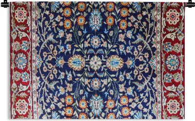 Produktbild von MuchoWow® Wandteppich Wandbehang Perserteppich - Teppich - Muster - Blau 90x60 cm Tapisserie Dekoration Wandtuch - Wandskulpturen - Bildteppich