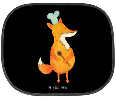 Produktbild von Mr. & Mrs. Panda Auto Sonnenblende Fuchs Koch - Schwarz - Geschenk, Bäcker, Scheibenschutz, Spruch Lustig, Chefkoch, Sonnenschutz, Hitzeschutz, Fürs, Autoscheiben