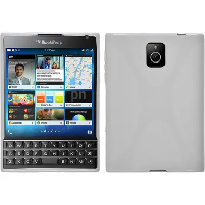 Produktbild von PhoneNatic Case kompatibel mit BlackBerry Q30 - weiß Silikon Hülle X-Style + 2 Schutzfolien