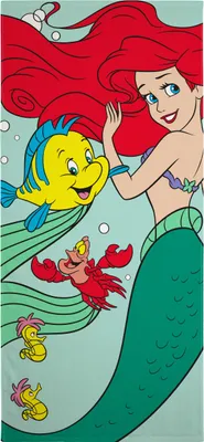 Produktbild von Disney Arielle Strandtuch Badetuch Handtuch 100% Baumwolle 140 x 70 cm Grün