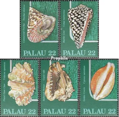 Produktbild von Briefmarken Palau-Inseln 1986 Mi 149-153 (kompl.Ausg.) postfrisch Muscheln und Meeresschnecken
