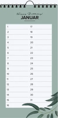 Produktbild von Geburtstagskalender: Ein Wandschmuck für Designliebhaber:Ein dekorativer Geburstagskalender, ohne Jahreszahl