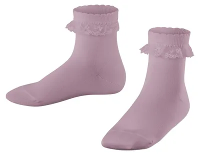 Productafbeelding van FALKE Uni kindersokken, model Romantic Lace K, van katoen, effen kleur, 1 paar, roze
