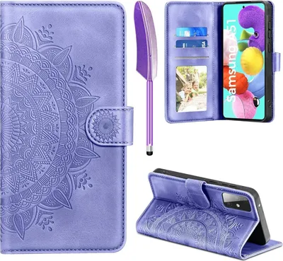 Obrázok produktu pre Samsung Galaxy A51 kožené puzdro flip peňaženka ochranné puzdro stojan funkcia fialová