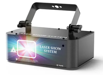 Zdjęcie produktu dla Skaner laserowy RGB – reflektor sceniczny LED – sterowanie DMX512 – 10 W – z funkcją reagowania na dźwięk – do użytku w pomieszczeniach, idealny na imprezy DJ, dyskoteki – wtyczka EU