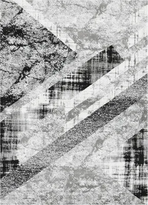 Produktbild von Designer Teppich Wohnzimmer Geometrisches Muster Streifen Optik Meliert Rot Grau Weiß Schwarz, Maße:120x170 cm