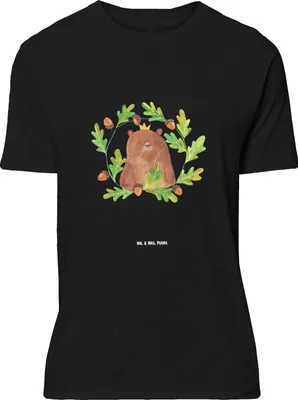 Produktbild von Mr. & Mrs. Panda Größe M T-Shirt Bär König - Schwarz - Geschenk, Vatertag, Papi, Tshirt, Daddy, Teddy, mit Spruch, Papa, Shirt, Vater, Herren