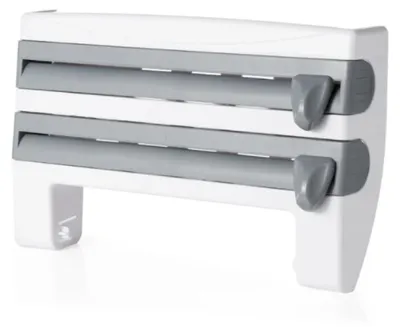Image de Herzberg HG-03145: Distributeur mural d'essuie-tout, de film alimentaire et de papier d'aluminium pour la cuisine