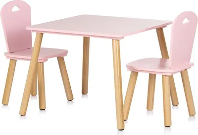 Productafbeelding van CHIPOLINO houten tafel met roze poten