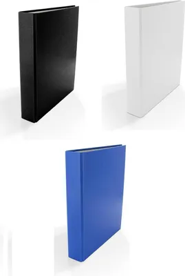Produktbild von 3x Ringbuch / DIN A5 / 2-Ring Ordner / Farbe: je 1x weiß, schwarz und blau