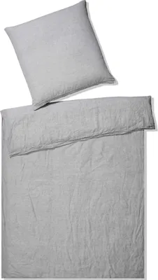 Produktbild von elegante Halbleinen-Bettwäsche-Garnitur Breeze Farbe hellgrau Größe 200x220+2x70x90cm