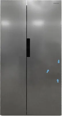 Produktbild von Samsung RS6KA8101S9/EG Freistehende Side-by-Side Kombi, 2 TÃ1/4ren, Metalldekor, 409 l Nutzinhalt KÃ1/4hlteil, 243 l Nutzinhalt Gefrierteil, 91,2 cm Breite, , 358 kWh/Jahr, 4 Sterne, 36 dB Geräuschemissionen, Inverter-Motor, NoFrost-System