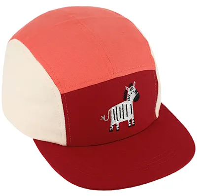 Fiebig Bunte Kinder Baseball-Cap mit Krokodil-Stick in rot