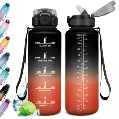 Produktbild von Sporttrinkflasche mit Trinkhalm, 1,5 Liter, auslaufsicher, für kohlensäurehaltige Getränke