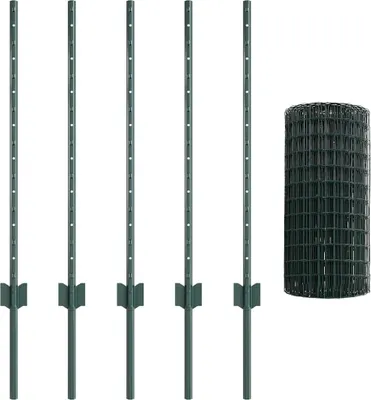 Produktbild von vidaXL Eurozaun mit Pfosten 10 x 0,8 m PVC-beschichteter Stahl Grün