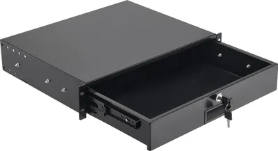 Produktbild von SucceBuy 2U Rackschublade, 22,68 kg Tragkraft, abschließbare Schublade mit Kabelmanagement, geeignet für 482 mm Netzwerkgeräte, Server, AV-Rack oder Schrankgehäuse