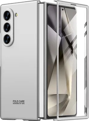 Produktbild von Hundyhülle für Samsung Galaxy Z Fold 6 Schlank Hart PC Matt Schutzhülle mit Displayschutz Silber