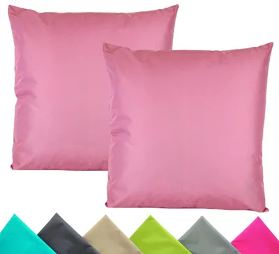 Produktbild von JACK 2er Set 40x40cm Outdoor Kissenhülle Kissenbezug Wasserfest Sitzkissen Lounge Kissen Garten Stuhl Lotus Effekt, Farbe:Weinrose
