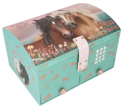 Productafbeelding van Depesche Miss Melody sieradendoosje met code en muziek - groen - kinderschatkist