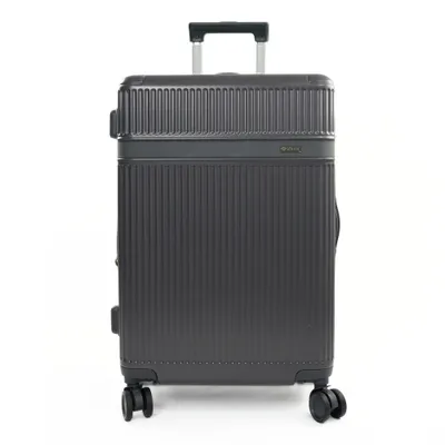 Imagen del producto de Maleta de viaje rígida de tamaño mediano, 24 pulgadas, fabricada en ABS, con 4 ruedas, candado numérico, extensible, marca Solier, modelo NOKIRO STL976, color gris oscuro