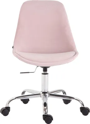 Produktbild von CLP Bürostuhl Toulouse Samt Höhenverstellbarer, drehbare und mit Leichtlaufrollen | Farbe pink