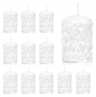 Produktbild von Drobo Weiße Weihnachtskerzen Traditionelles Set 12 Stück