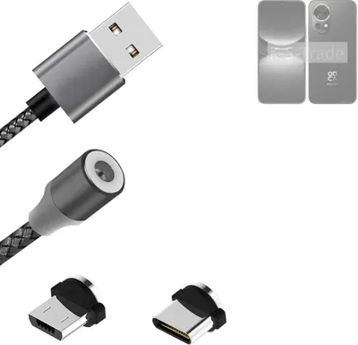 Produktbild von K-S-Trade Hochwertiges Magnet-Lade-kabel Sync-Kabel Daten-Kabel für Huawei nova 12 Pro mit USB-Typ-C-Anschluss und Micro-USB-Anschluss 2A bis zu