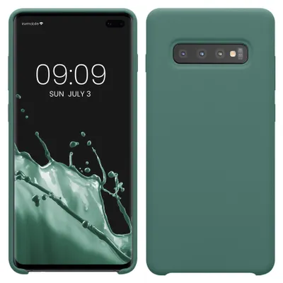 Produktbild von kwmobile Handyhülle für Samsung Galaxy S10 Plus / S10+ Hülle - Case Silikon - Kabelloses Laden - Schutzhülle Cover in Tannengrün