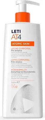 Produktbild von LETI AT4 Körpermilch - Feuchtigkeitsspendende Lotion zum Schutz trockener oder zu Neurodermitis neigender Haut, 500 ml Creme
