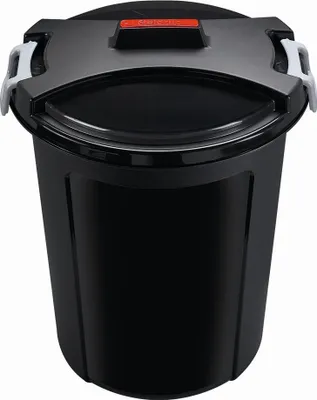 Produktbild von Heidrun 146-3 Univerzálny odpadkový kôš, okrúhly, matricový kôš z plastu s vekom, výška 55 cm, Ø 48 cm, 46 l, čierny