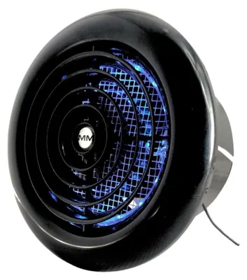 Productafbeelding van Plafondventilator met LED-verlichting, blauw, model MMR 100, zwart, rond