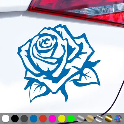 Produktbild von PantherPixel Rose Aufkleber Blumen Kletterrosen Pfingstrosen Sticker Auto Geschenkidee Farbe Blau