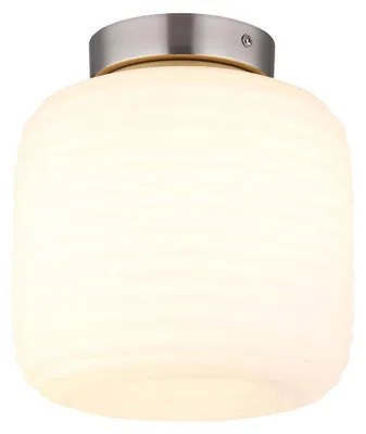 Produktbild von LED Deckenleuchte KLADORA, Metall, Glas, opal, Nickel, E27, H 21 cm
