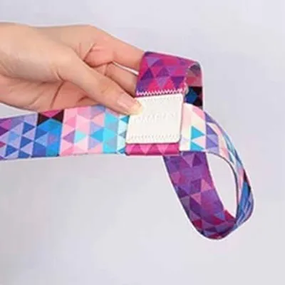 Productafbeelding van Verstelbare draagriem voor yogamatten, bedrukt, elastisch, voor het dragen over de schouder, geschikt voor fitness- en stretchoefeningen, 173 cm x 3,8 cm, meerkleurig, 173cm x 3.8cm