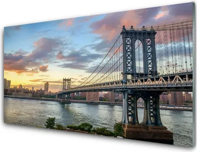 Produktbild von Acrylglasbilder 100x50 Wandbild Druck Brücke Stadt Architektur