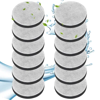 Immagine prodotto di 12 filtri di ricambio per microdischi compatibili con i filtri dell'acqua Brita, riducono PFAS, cloro e microparticelle
