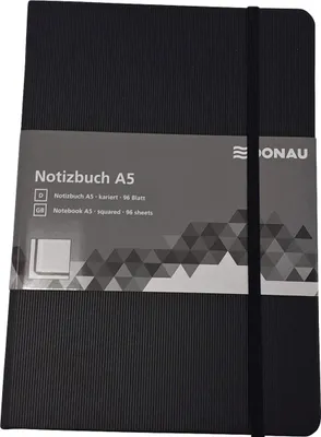 Produktbild von DONAU 1345200-01 Notizbuch, A5, 80g/m², 96 Blatt, Hardcover, kariert