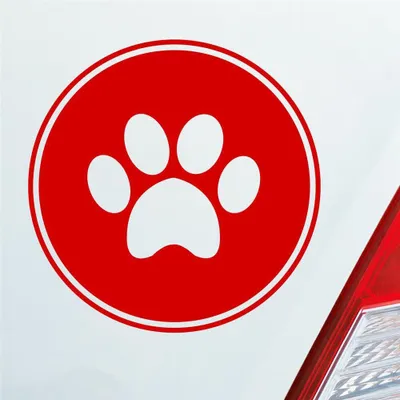 Produktbild von Auto Aufkleber Pfote Paw Dog Hund Tier Haustier Abdruck 10x10 cm Rot Sticker Heckscheibenaufkleber