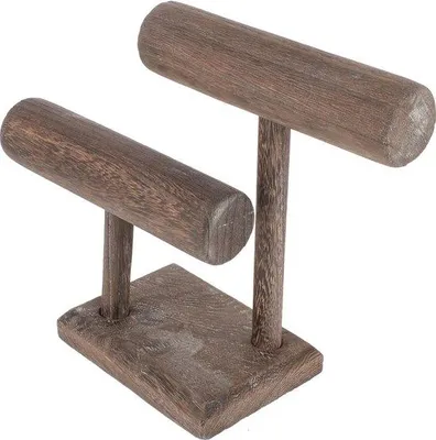 Immagine prodotto di Portacollane e bracciali a T in legno con barra a T - Organizer per gioielli