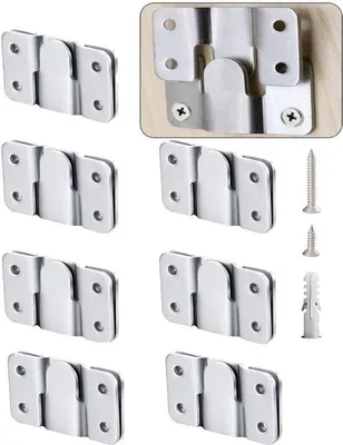 Zdjęcie produktu dla 16 płaskich klamer zawieszających ze stali nierdzewnej typu Interlock, montaż ukryty, zatrzask typu Z, zawieszenie do prezentacji zdjęć, galeria