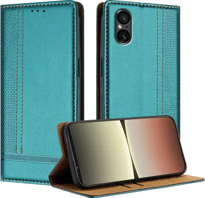Produktbild von Handyhülle für Sony Xperia 5 V Leder Flip Klappbare Schutzhülle mit Standfunktion Grün