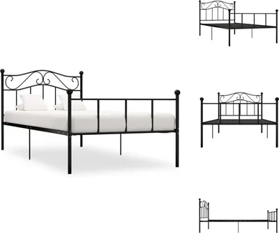 Immagine prodotto di vidaXL Struttura letto in metallo nero 90×200 cm - Letti e strutture letto