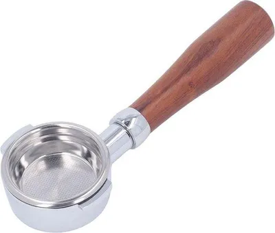 Produktbild von Famanu Bodemloser Portafilter Aluminiumlegierung - 58 mm mit Holzgriff