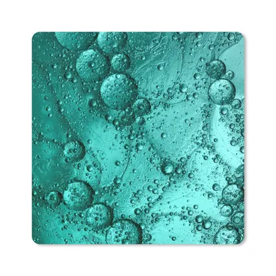 Produktbild von MuchoWow® Mauspad Mousepad Tropfen auf türkisem Hintergrund 20x20 cm - Mousepads - Maus Mat - Pad - Mausunterlage - Desk Mat - Bureauartikeln