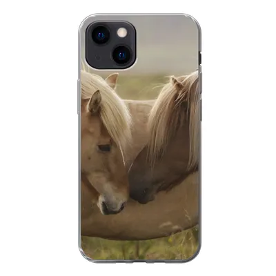 Produktbild von MuchoWow® Handyhülle Schutzhülle Hülle für iPhone 13 mini Pferde - Gras - Braun Silikon Softcase Handy Hülle - Softcase
